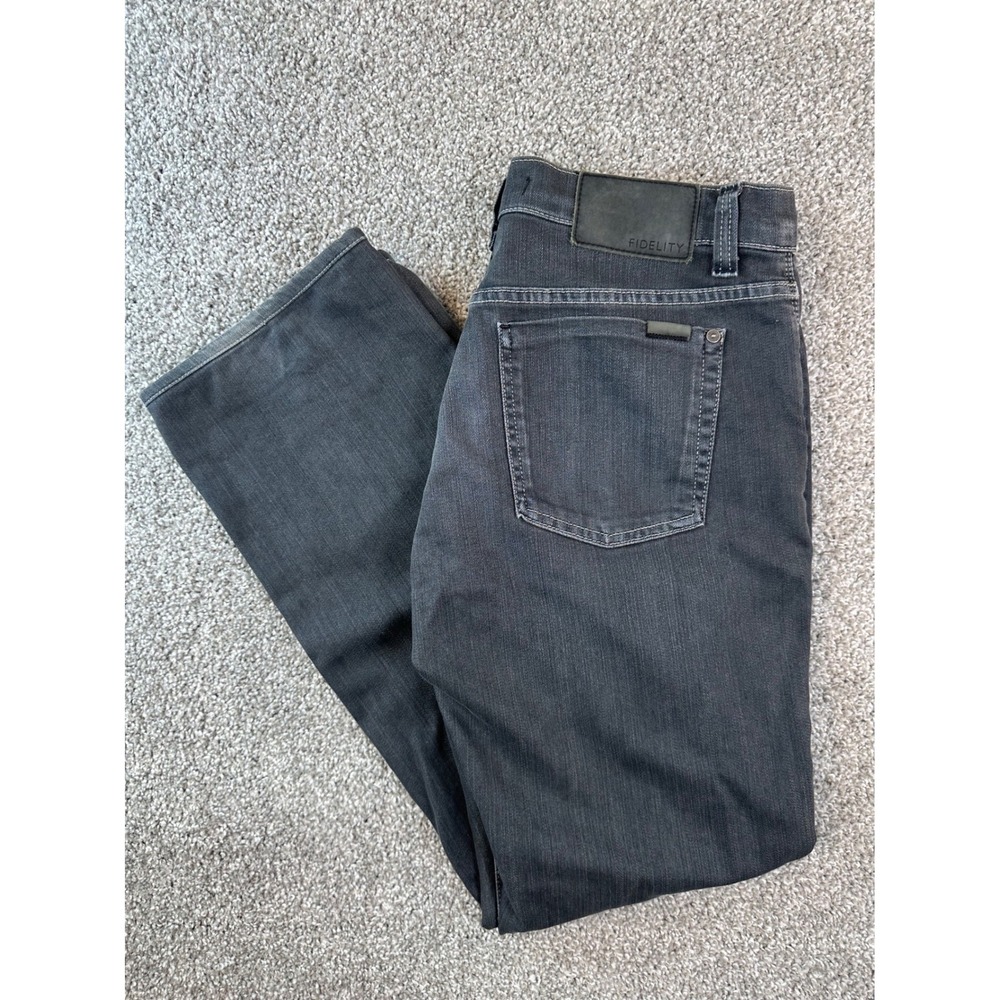 Fidelity Denim Mens 5011 Straight Leg Jeans Faded Black Wash Size 33x30 USA Made